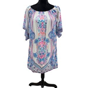 Lilly Pulitzer Pink and Blue Floral Dress Medium